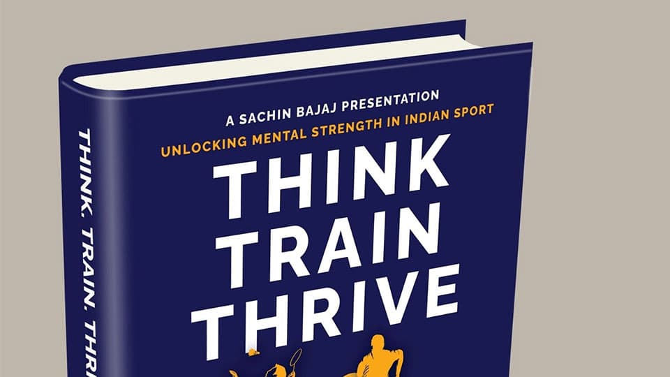 A graphic of Think.Train.Thrive. The book has a navy background with white text that reads Think.Train.Thrive.